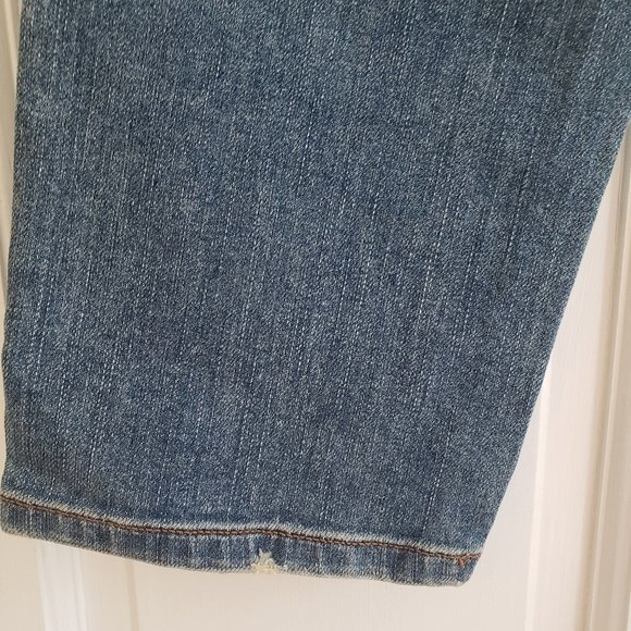 Loft Curvy Crop Blue Five Pocket Jeans Straight Leg size 4 - Picture 4 of 5